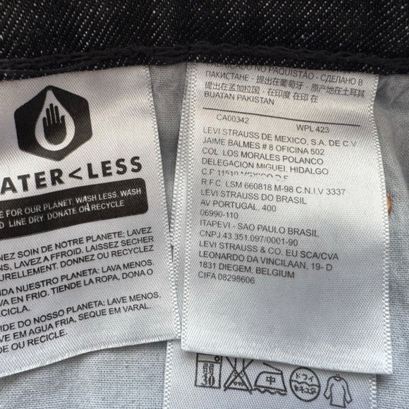 Levis 501 Original Fit Button Fly Straight Leg Denim Black Jeans Men 38x32 - Picture 2 of 7